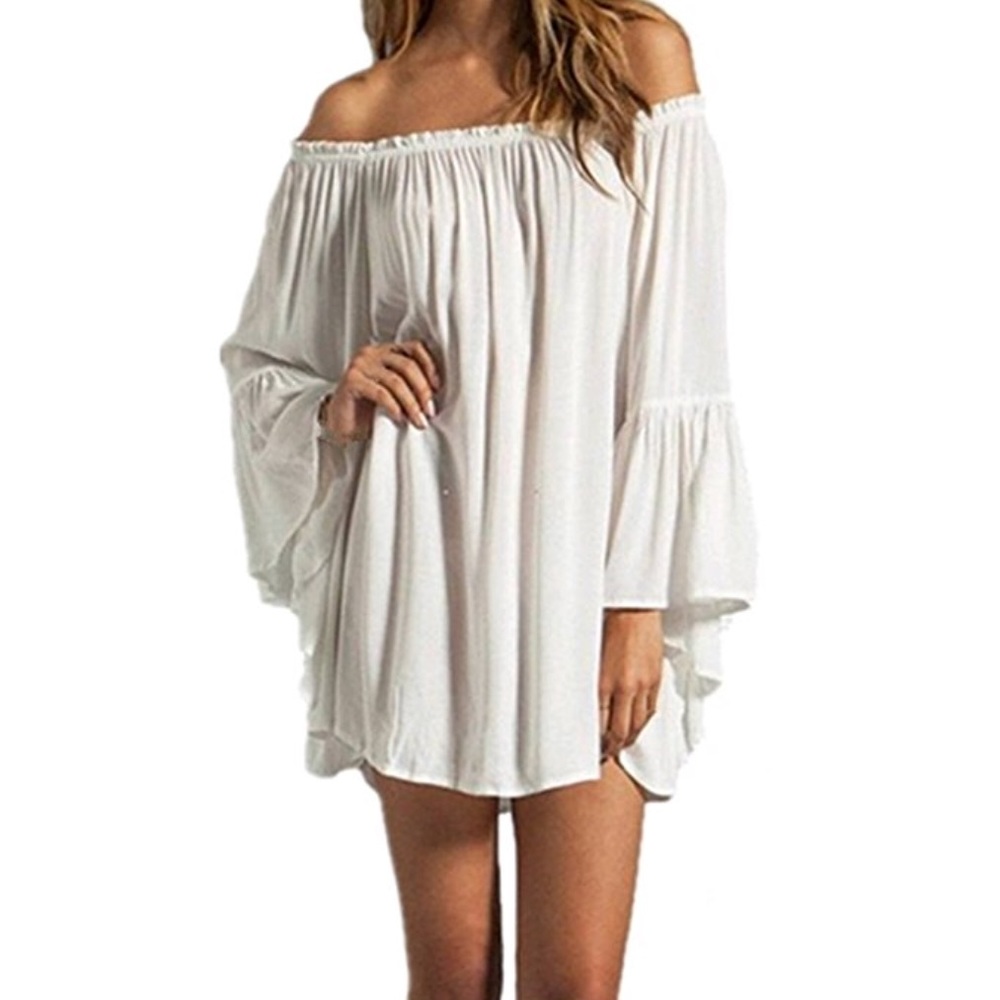Beautiful women sexy off shoulder mini dress - Picture 7 of 8